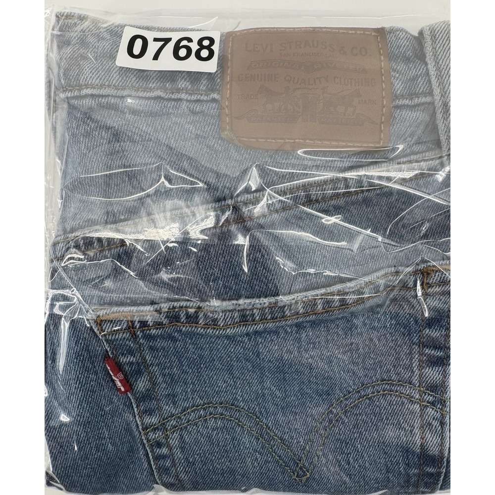 Levi's Ribcage Women's High Rise Cut Off Blue Denim Shorts Button Fly Size 30W - Picture 13 of 13